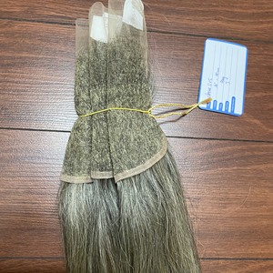 วิกผมคนเวียดนามตรงส่วนปิดสีเทาธรรมชาติ5x5ขอบลูกไม้สีขาวฟรีส่วนปิด - Product Image 1