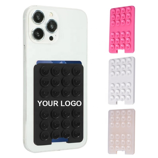 Universal Cellphone Suction Cups Pad Credit Cards Slot Wallet Phone Holder Sticker Mats for Mobile Phones OEM Logo Accessories
