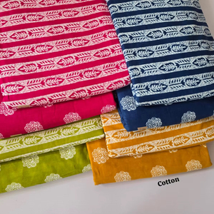 Conjunto de Tela Vaquera de Algodón Estampada Jaipuri sin Costuras en la Parte Superior e Inferior |   Algodón 60*60 |   1 Lote 5m Superior 5m Inferior |   Traje para Niña - Product Image 1