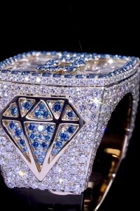 Square Design Custom Letter VVS Moissanite Diamond Iced Out Hip Hop Luxury 925 Sterling <b>silver</b> <b>Statement</b> <b>Ring</b> For Unisex - Product Image 6