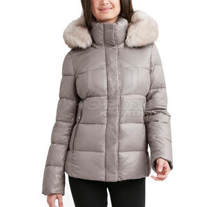 Veste d'hiver personnalisable pour femmes séchage rapide respirant peau de mouton tricoté 100% polyester remplissage à capuche chapeau détachable - Product Image 1