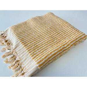 Stripe Printed Handloomed Turkish 100% Cotton Peshtemal Hammam Bath <b>Towel</b> Multi-purpose 90x180cm 900gr - Product Image 1