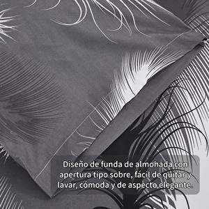 Juego de Funda Nórdica de 3 Piezas 100% Algodón con Estampado de Plantas para Uso Doméstico, con Sábana Ajustable y Funda de Almohada, Lavable - Product Image 6