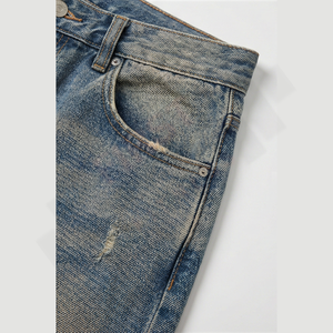 กางเกงยีนส์ทรงตรงสไตล์ลำลองสำหรับผู้ชาย คลาสสิก ทรงปกติ สไตล์ฮิปฮอป วินเทจ ล้างสี ผ้าฝ้าย 100% ผลิตสำหรับฤดูหนาวและฤดูใบไม้ร่วง - Product Image 5