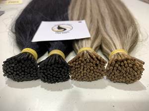 Extensions de cheveux humains européens à pointe plate en kératine, cheveux vierges à cuticules alignées, en gros - Product Image 5