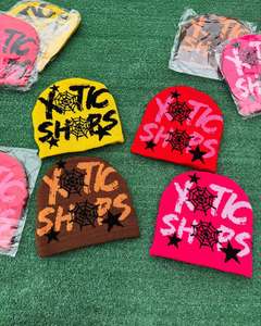 Bonnet d'hiver unisexe vintage en jacquard tricoté, matière spandex/coton, avec lettres, haute qualité, pour l'extérieur, personnalisable - Product Image 2