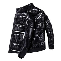 Veste matelassée d'hiver pour homme de qualité supérieure, nouvelle mode, sur mesure, col montant, logo frontal, imperméable, respirante