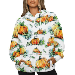 Sudadera con capucha de sublimación OEM de algodón para mujer, técnica sublimada anticontracción de alta calidad con colores y tamaños personalizados - Product Image 1