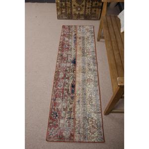 Vintage <b>Runner</b> Rug, 1.8x6.2 ft Turkish Rug, <b>Red</b> Floral Wool Rug - Product Image 1