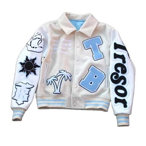 High Quality Custom Men's Varsity <b>Jackets</b> Winter Letterman <b>Leather</b> Sleeves Embroidery Manufacturer's High-End <b>Jackets</b> - Product Image 1