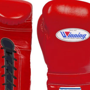 Gants de boxe à lacets Winning Rouge Noir Cuir véritable professionnel Gants d'entraînement de boxe Sparring Combat 8oz 10oz 12oz 14oz - Product Image 5