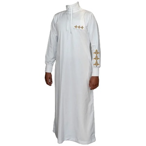 Vente en gros de vêtements islamiques traditionnels Jubbah pour hommes best-seller Qatar ensemble arabe musulman Thobes pour hommes sur mesure brillant laboratoire privé - Product Image 3