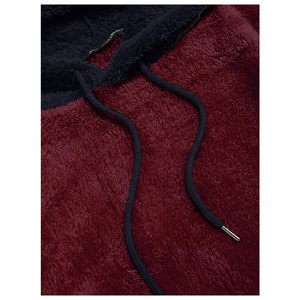 Streetwear Basid Training <b>Hoodie</b> Solid Color Kangaroo Pocket Puff Winter Warm <b>Sherpa</b> Fleece Custom Casual <b>Men's</b> Size - Product Image 4