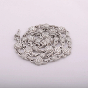 925 Sterling Silver Cuban <b>Ball</b> Link Body Chain <b>Iced</b> Out Moissanite Cut Diamond Gold Plating Hip Hop Rapper Style Body Jewelry - Product Image 1