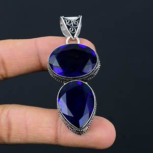 Collar de Plata 925 con Topacio Azul Londres, Hecho en India, 2g - Product Image 3