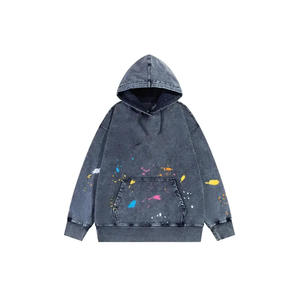 Hoodie personnalisé brodé et imprimé, effet vieilli, coupe lourde, délavé à l'acide pour homme – Collection Hiver 2024 – Vente en gros - Product Image 4