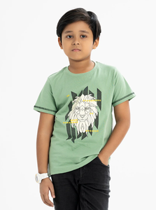 T-shirt pour garçons en coton 100% premium en gros, logo de marque personnalisé, options multicolores, imprimé graphique, col rond, coupe régulière - Product Image 5