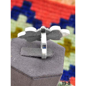 Bague ajustable en argent sterling et turquoise Paloma d'inspiration sud-ouest, bijou tendance en acier inoxydable avec sertissage clos, cadeau idéal - Product Image 3