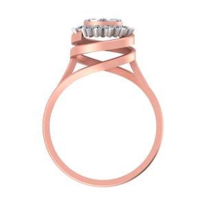Bague en diamant de laboratoire de créateur en or blanc jaune rose 14K/18K avec accents rhodiés Bagues de fiançailles contemporaines pour mariage - Product Image 5