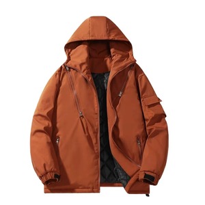 Hommes 100% Polyester Polaire Matelassé Manteau Décontracté Hiver Chaud Coupe-Vent Épais Veste Ample Fermeture à Glissière Col Mandarin - Product Image 4