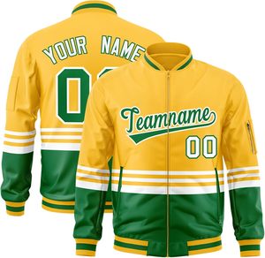 Veste Letterman scolaire avec fermeture éclair OEM couleurs personnalisées, broderie et support de taille - Product Image 1