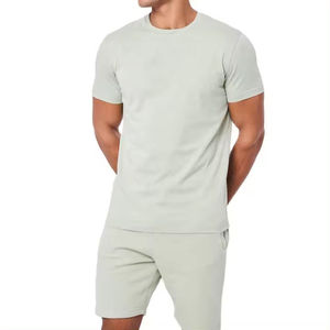 Ensemble de t-shirts pour hommes en coton 100% léger, imprimés numériquement, brodés, tricotés, écologiques, col rond, pour l'été - Product Image 4