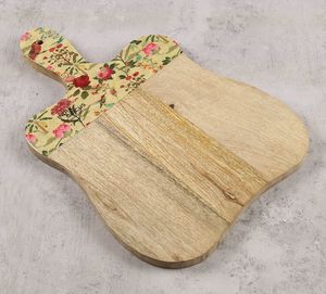 HF Crafts Planche à griller imprimée colorée en bois Plateau à fromage en bois d'acacia Planche à fromage en bambou pour ustensiles de cuisine - Product Image 6