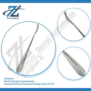 Conjunto de instrumentos quirúrgicos de 21cm y 8-1/4 ", escofina de Nariz de corte frontal de presión curvada para cirugía plástica, hecho en Pakistán, de 2 a pulgadas - Product Image 4