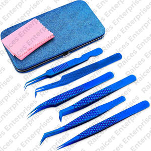 Ensemble de pinces à cils droites faites à la main outils d'extension de faux cils de marque privée pour Instruments de beauté - Product Image 1