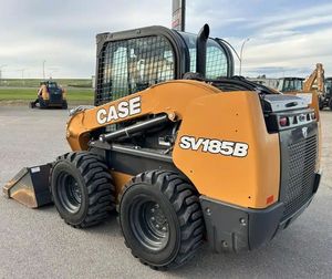 Used Case Loader Model SV185B Skid Steer Loader with Sweeper Attachment Bucket in Good Condition for Sale - Product Image 1