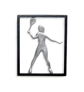 Sculpture contemporaine en aluminium métal abstraite BADMINTON décoration maison statue moderne art élégant pour le bureau de luxe et l'accent de table - Product Image 4