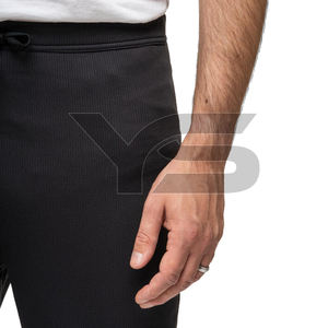 กางเกงจ็อกเกอร์ผ้าฝ้ายสำหรับผู้ชายกางเกงเอวกลางแบบผูกเชือกด้านหน้าแบนย้อมสีล้วนสำหรับบริการ OEM ผ้าเทอร์รี่ - Product Image 6