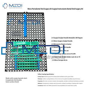 Kit de cirugía oral micro periodontal Instrumentos quirúrgicos dentales manuales de acero inoxidable en revestimiento de cerámica negro - Product Image 5