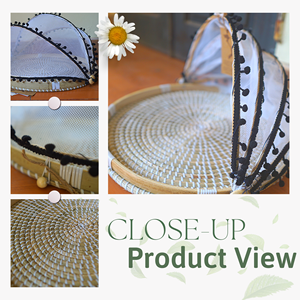 Lack Stylish Seagrass OOD ENT-leglegy hecho Dish over para ututdoor ining, basket icnic ruruit Basket - Product Image 3