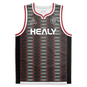 Free Design Street Style Jersey Durable Moisture Wicking Basketball Uniform Zigzag Print Applique Plus Size for Court Games - Product Image 1