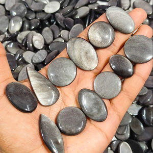 Meilleure vente argent obsidienne Cabochon AAA qualité argent obsidienne pierre précieuse dans toutes les formes et tailles pour bijoux et décoration de la maison - Product Image 1