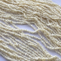 Perles de pierre de culture d'eau douce de couleur blanche naturelle de 4 mm, 6 mm, 8 mm, en forme de copeaux, en fil, provenant d'un fournisseur en gros, pour collier de perles cultivées, en vrac