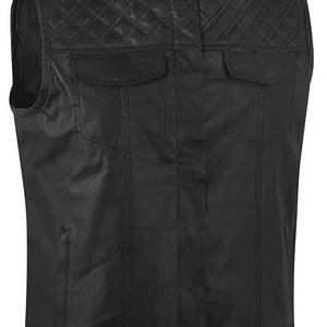 All Size Available Custom <b>Design</b> Private <b>logo</b> Low Price Men Leather Vest New Arrival Breathable Biker Sleeveless Jacket - Product Image 6