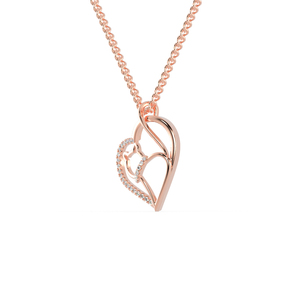 Colgante de diamante cultivado en laboratorio en forma de corazón de oro de 10 quilates con cadena de oro de 18 quilates para mujer, colgantes y dijes de diamantes - Product Image 2