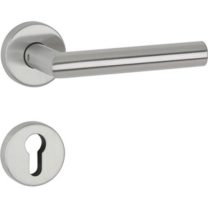 APTEC Basic 02 Stainless Steel 60 Matt Mitered PZ DIN Left/Right D/D 30 Lever Handle Set <b>for</b> Mail & <b>Key</b> <b>Wall</b> Organizers - Product Image 1