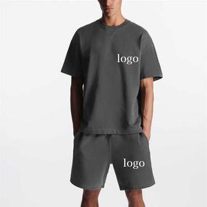 Conjuntos de pantalones cortos informales para hombre, camiseta de manga corta, pantalones cortos, conjunto de chándal sólido, ropa de marca para hombre, conjuntos de 2 piezas, novedad de verano al por mayor - Product Image 1