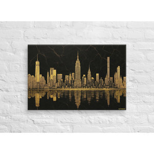 โกลเด้น สกายไลน์ เอ็กซ์แอล แบล็ค&โกลด์ ซิตี้สเคป ผ้าโพลีคอตตอนผสม รุ่นแมนชั่น สำหรับตกแต่งผนัง หนา 1.25 ซม. - Product Image 5