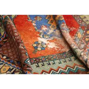 Tapis d'appoint vintage 3,2x5,2 pi (99x160 cm), tapis persan turc rouge - Product Image 5