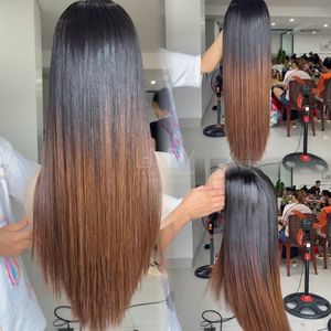 Plus haute qualité belles perruques vrais cheveux humains 100% vietnamien cheveux humains os droite personnaliser couleur fermeture perruque 2025 - Product Image 1