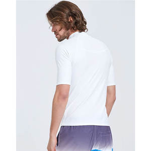 High Quality Sublimation <b>Printed</b> Short Sleeve Men's Rash Guard Custom OEM <b>Surfing</b> & Swimming UV Protection Shirt - Product Image 2