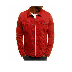 เสื้อแจ็กเก็ตยีนส์ผ้าฝ้ายสีซีดกันลมสำหรับผู้ชายแขนยาวออกแบบได้ตามต้องการ - Product Image 4