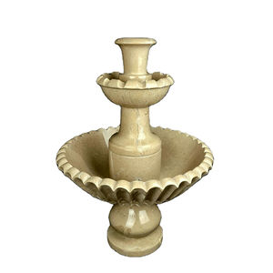 Fontaine d'eau en marbre onyx beige, fontaine en marbre pour bureau d'intérieur, fontaine en marbre vintage - Product Image 1