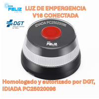 Kit d'urgence V16 Balise DGT 3.0 Connectivité Approuvée Géolocalisée Bouton SOS Unidirectionnel Carte SIM 5G Compatible Android Portée 200M