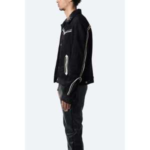 <b>Suede</b> Collared <b>Jacket</b> - Black - Product Image 5