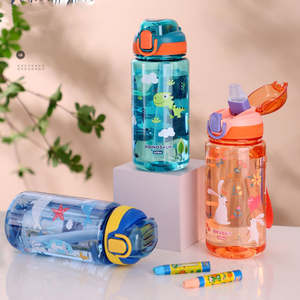 Botella de Agua de Plástico de Grado Alimenticio con Estampado de Dibujos Animados para Niños, Libre de BPA, 600 ml, Portátil, Duradera, Taza de Agua Escolar para Niños, Venta al por Mayor - Product Image 6
